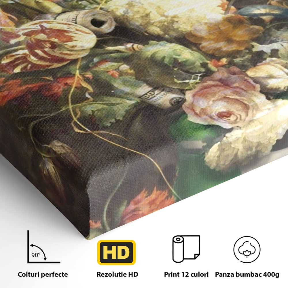 Tablou Canvas Premium, LuxCanva® A1209, Nike Shoes Flowers, Decorativ, Flori, Living, Jordan, Adidas, Dolar, Dormitor, Culori Vibrante