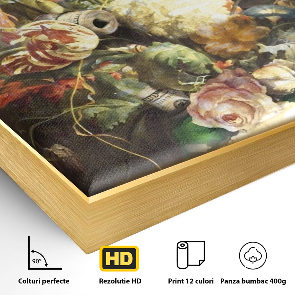 Tablou Canvas Premium, LuxCanva® A1209, Nike Shoes Flowers, Decorativ, Flori, Living, Jordan, Adidas, Dolar, Dormitor, Culori Vibrante