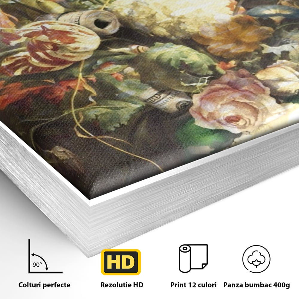 Tablou Canvas Premium, LuxCanva® A1209, Nike Shoes Flowers, Decorativ, Flori, Living, Jordan, Adidas, Dolar, Dormitor, Culori Vibrante