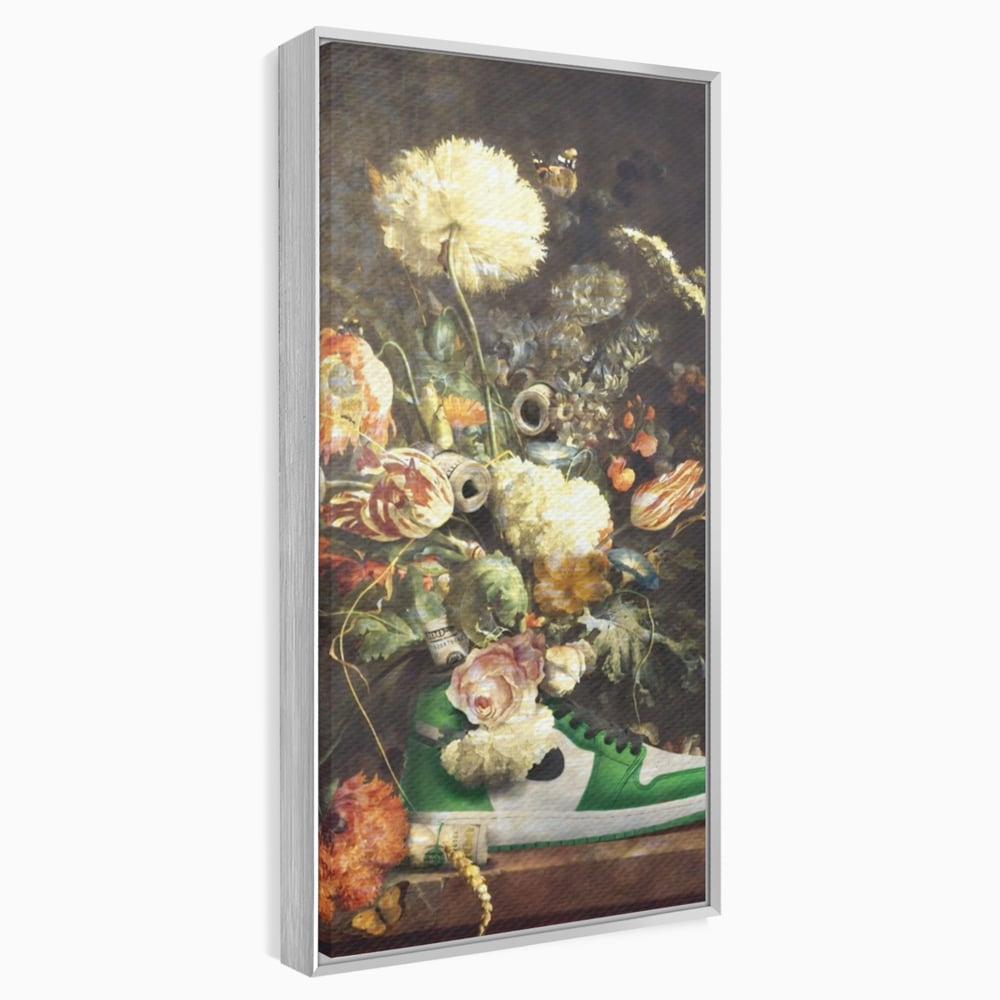 Tablou Canvas Premium, LuxCanva® A1209, Nike Shoes Flowers, Decorativ, Flori, Living, Jordan, Adidas, Dolar, Dormitor, Culori Vibrante