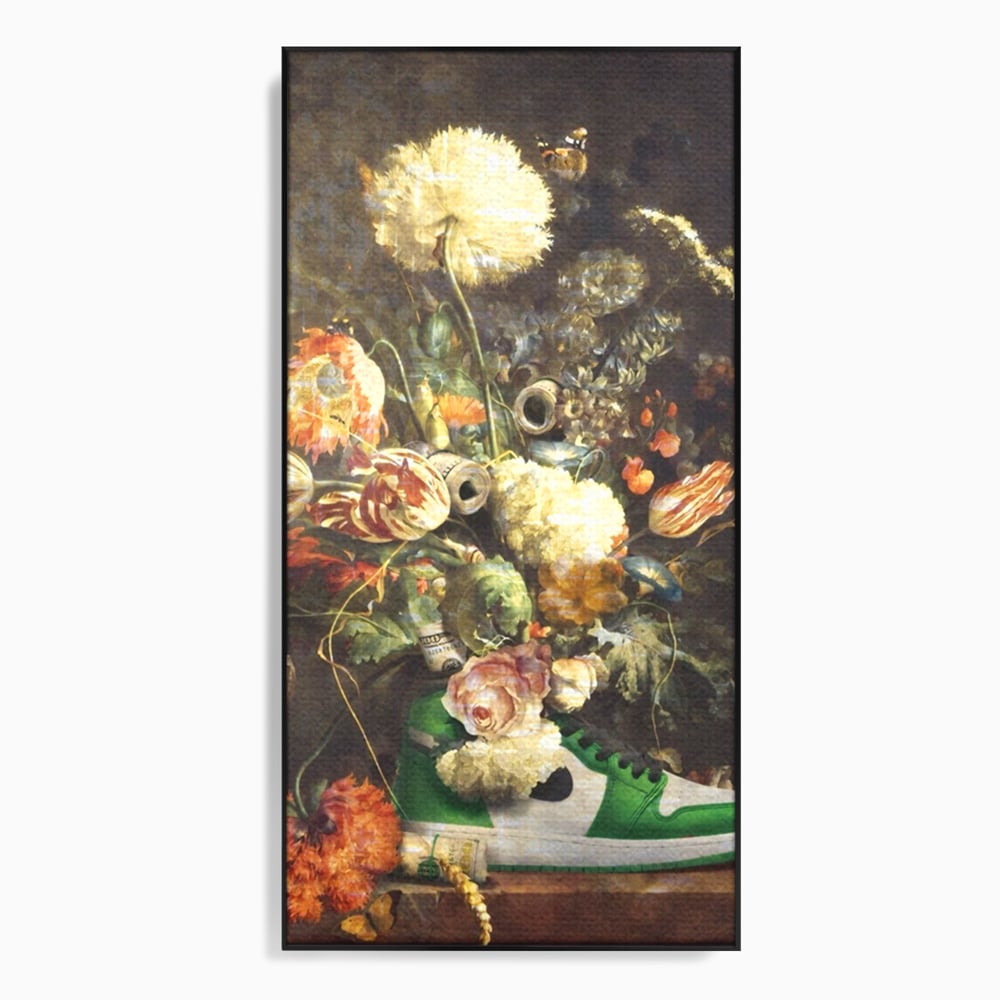 Tablou Canvas Premium, LuxCanva® A1209, Nike Shoes Flowers, Decorativ, Flori, Living, Jordan, Adidas, Dolar, Dormitor, Culori Vibrante