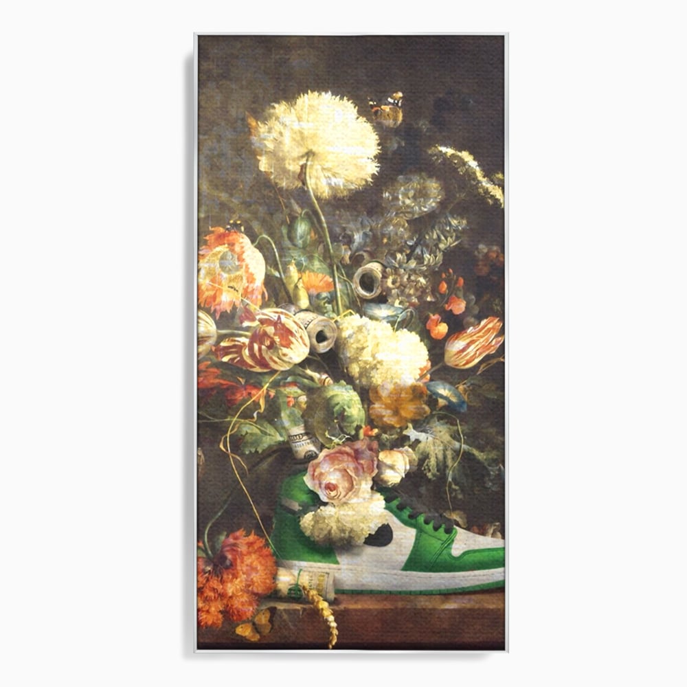 Tablou Canvas Premium, LuxCanva® A1209, Nike Shoes Flowers, Decorativ, Flori, Living, Jordan, Adidas, Dolar, Dormitor, Culori Vibrante