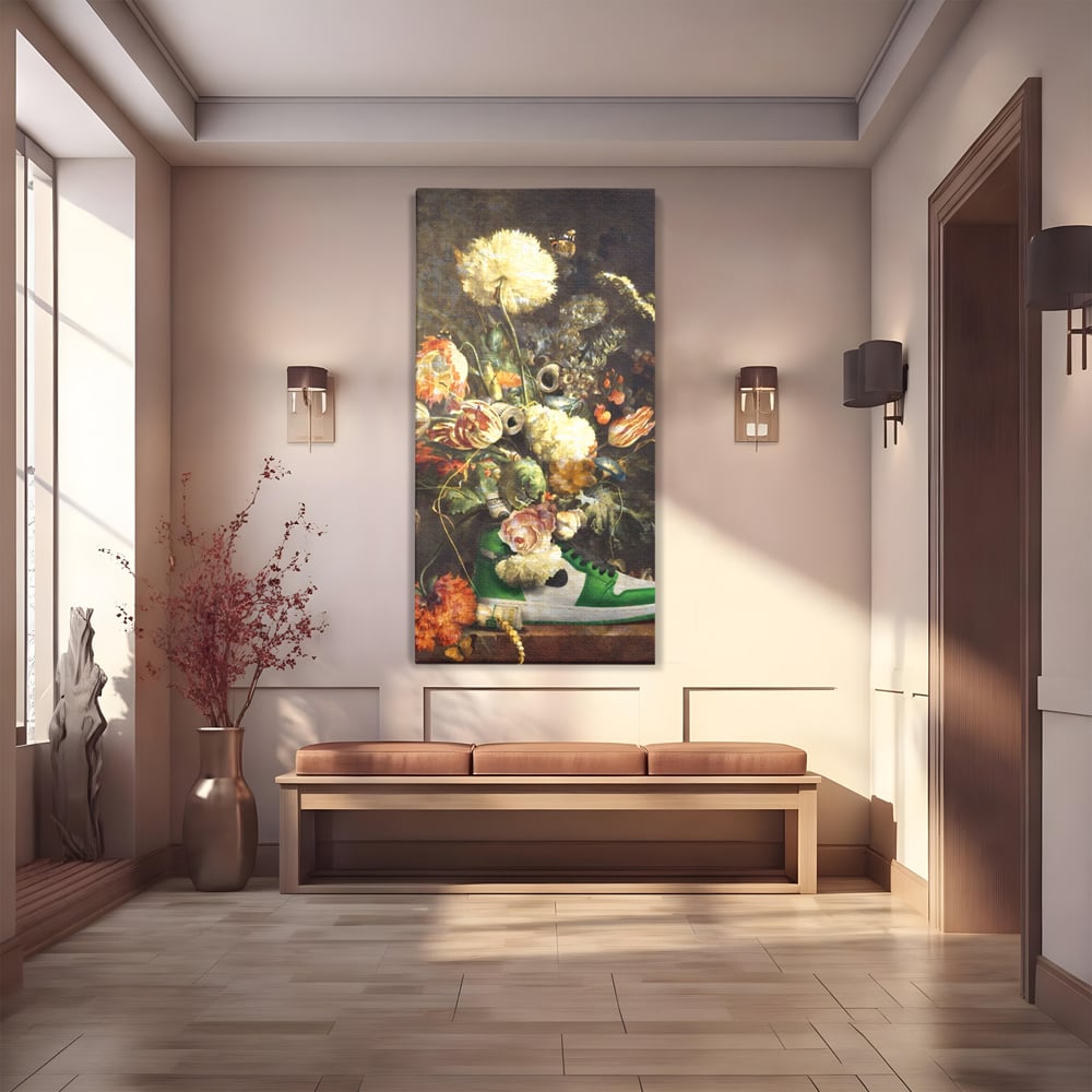 Tablou Canvas Premium, LuxCanva® A1209, Nike Shoes Flowers, Decorativ, Flori, Living, Jordan, Adidas, Dolar, Dormitor, Culori Vibrante