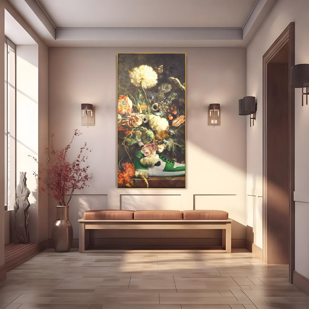 Tablou Canvas Premium, LuxCanva® A1209, Nike Shoes Flowers, Decorativ, Flori, Living, Jordan, Adidas, Dolar, Dormitor, Culori Vibrante