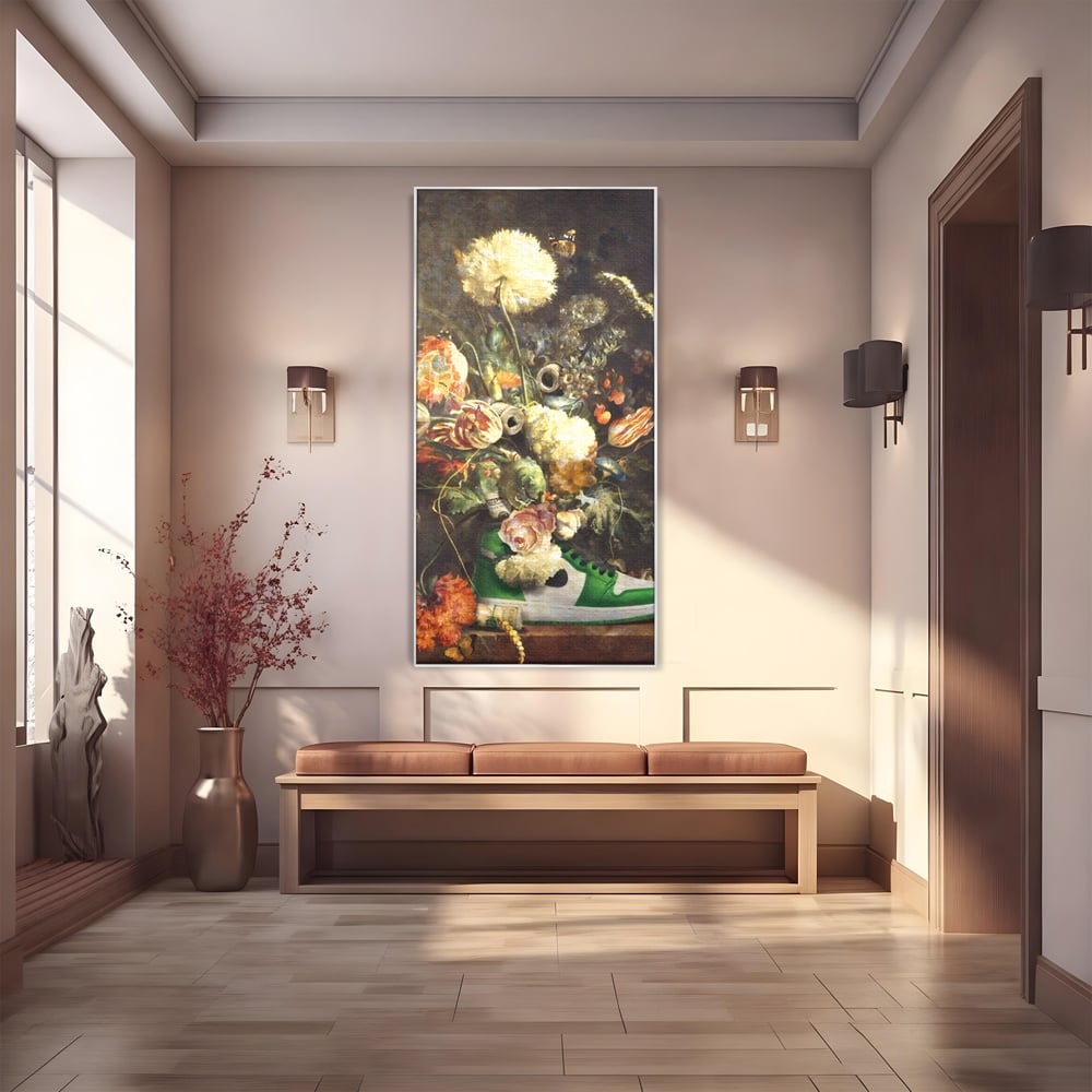 Tablou Canvas Premium, LuxCanva® A1209, Nike Shoes Flowers, Decorativ, Flori, Living, Jordan, Adidas, Dolar, Dormitor, Culori Vibrante