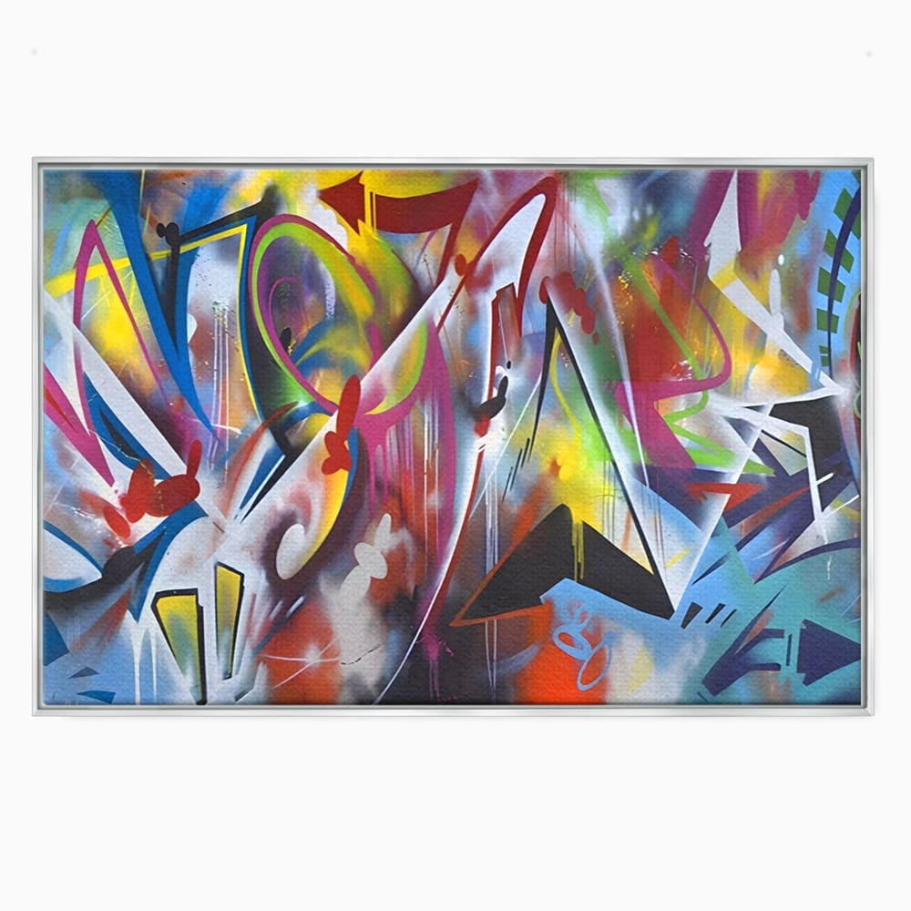Tablou Canvas Premium LuxCanva® A1210, Graffiti Blue , Decorativ, Living, Arta Stradala, Colorat, Hol, Culori Vibrante