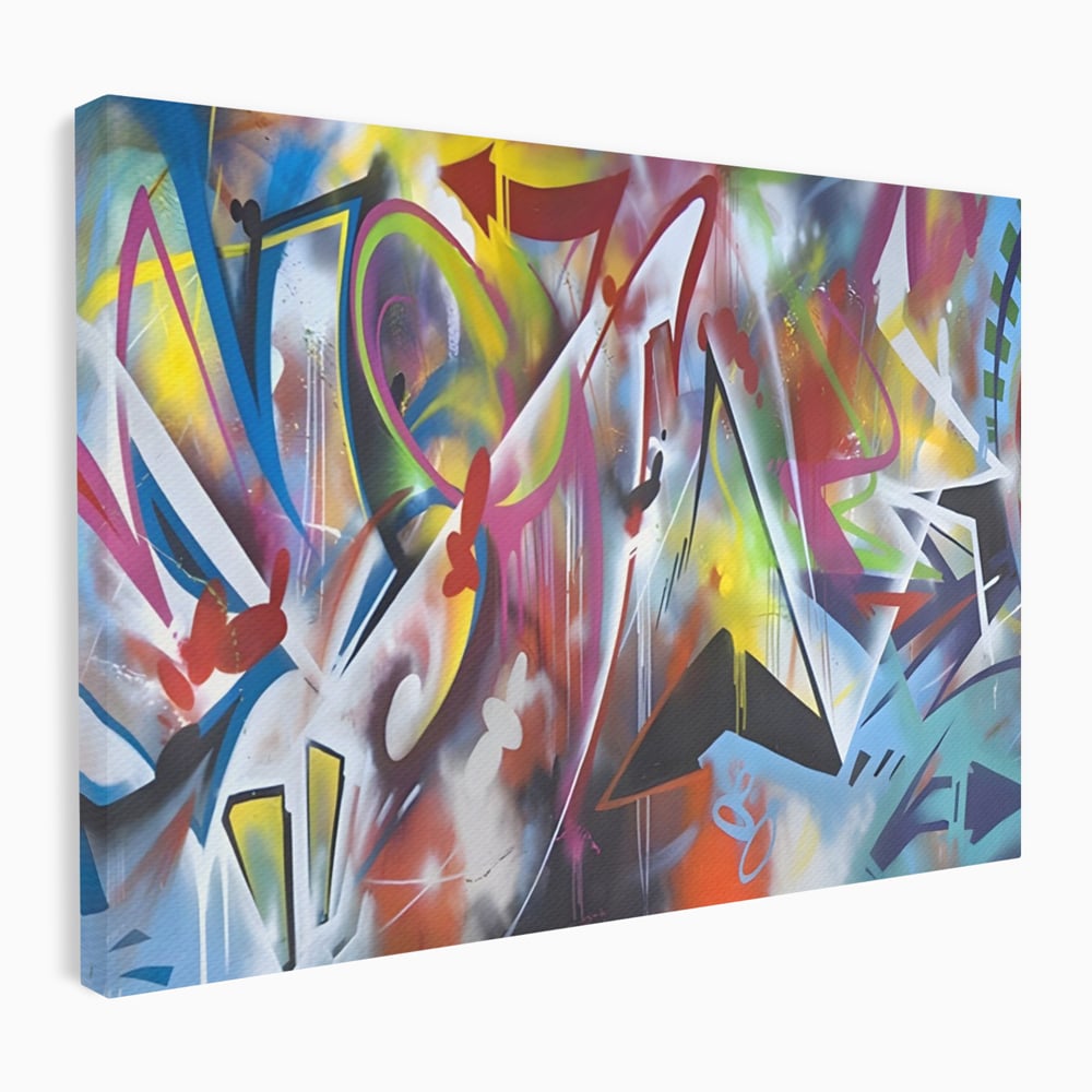 Tablou Canvas Premium LuxCanva® A1210, Graffiti Blue , Decorativ, Living, Arta Stradala, Colorat, Hol, Culori Vibrante