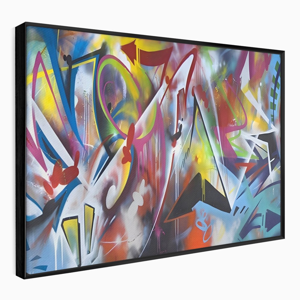 Tablou Canvas Premium LuxCanva® A1210, Graffiti Blue , Decorativ, Living, Arta Stradala, Colorat, Hol, Culori Vibrante