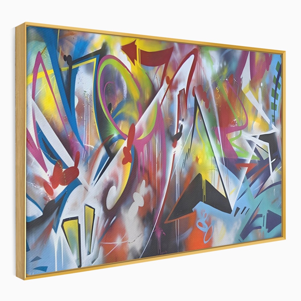 Tablou Canvas Premium LuxCanva® A1210, Graffiti Blue , Decorativ, Living, Arta Stradala, Colorat, Hol, Culori Vibrante