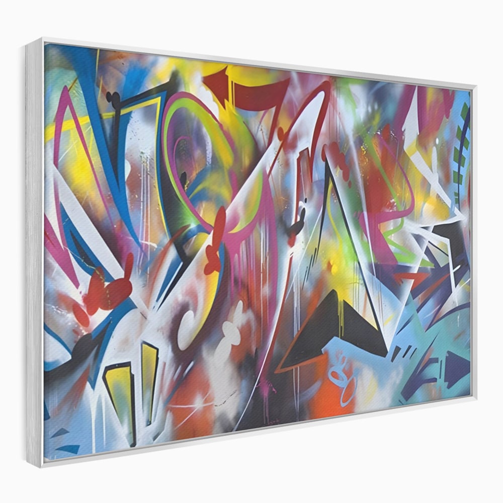 Tablou Canvas Premium LuxCanva® A1210, Graffiti Blue , Decorativ, Living, Arta Stradala, Colorat, Hol, Culori Vibrante