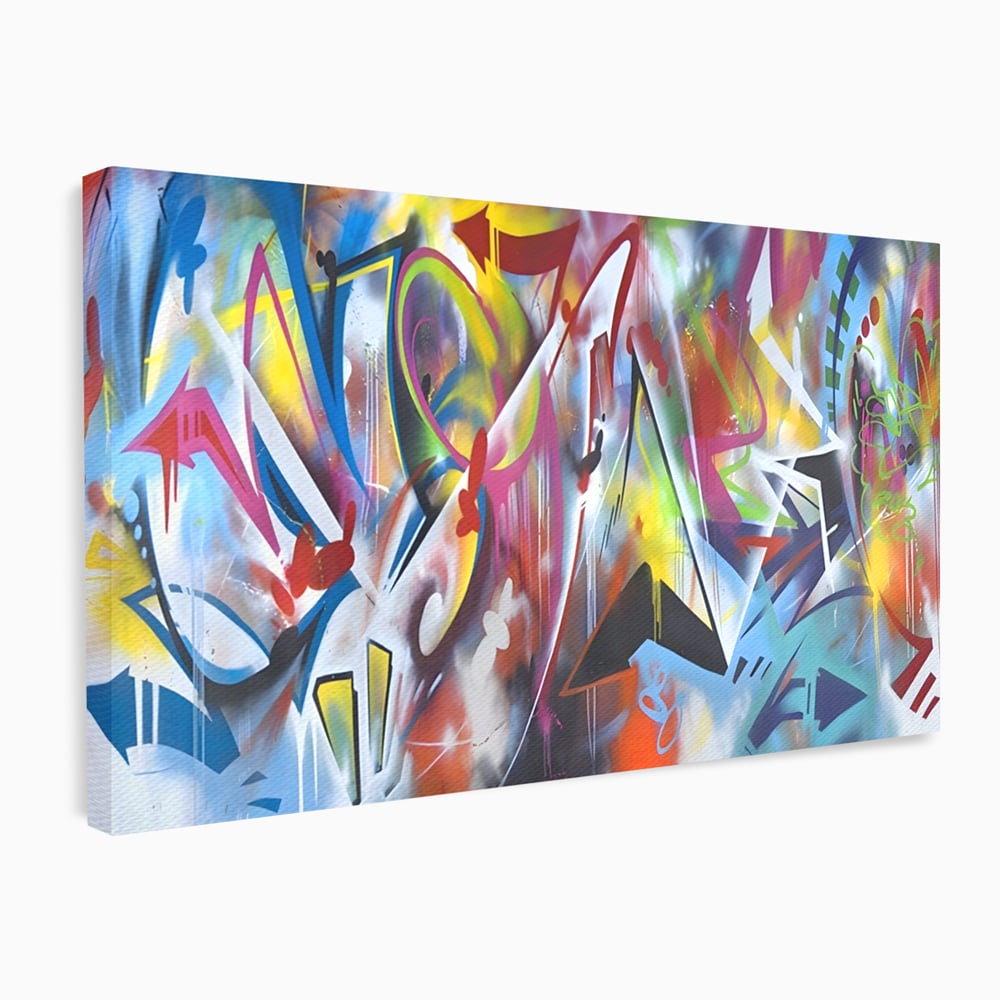Tablou Canvas Premium LuxCanva® A1210, Graffiti Blue , Decorativ, Living, Arta Stradala, Colorat, Hol, Culori Vibrante