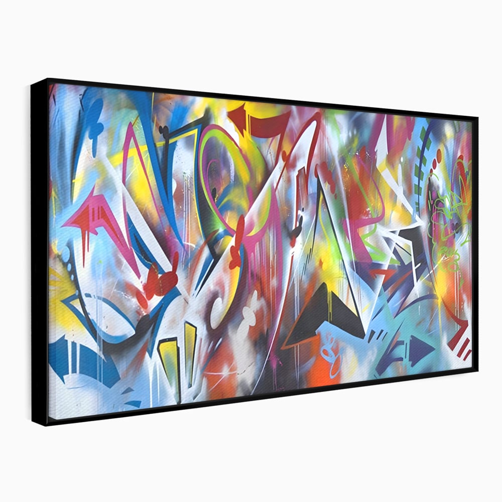 Tablou Canvas Premium LuxCanva® A1210, Graffiti Blue , Decorativ, Living, Arta Stradala, Colorat, Hol, Culori Vibrante