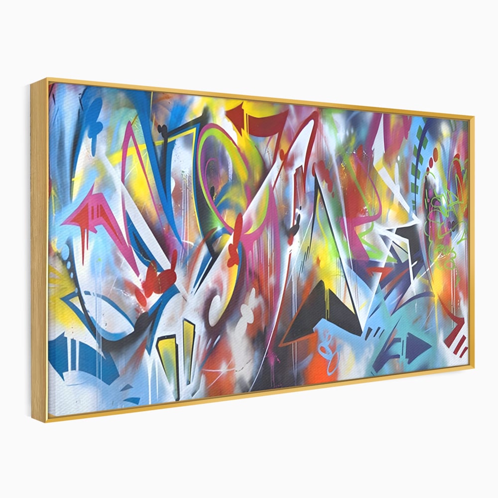Tablou Canvas Premium LuxCanva® A1210, Graffiti Blue , Decorativ, Living, Arta Stradala, Colorat, Hol, Culori Vibrante