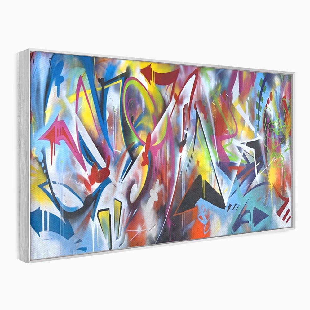 Tablou Canvas Premium LuxCanva® A1210, Graffiti Blue , Decorativ, Living, Arta Stradala, Colorat, Hol, Culori Vibrante