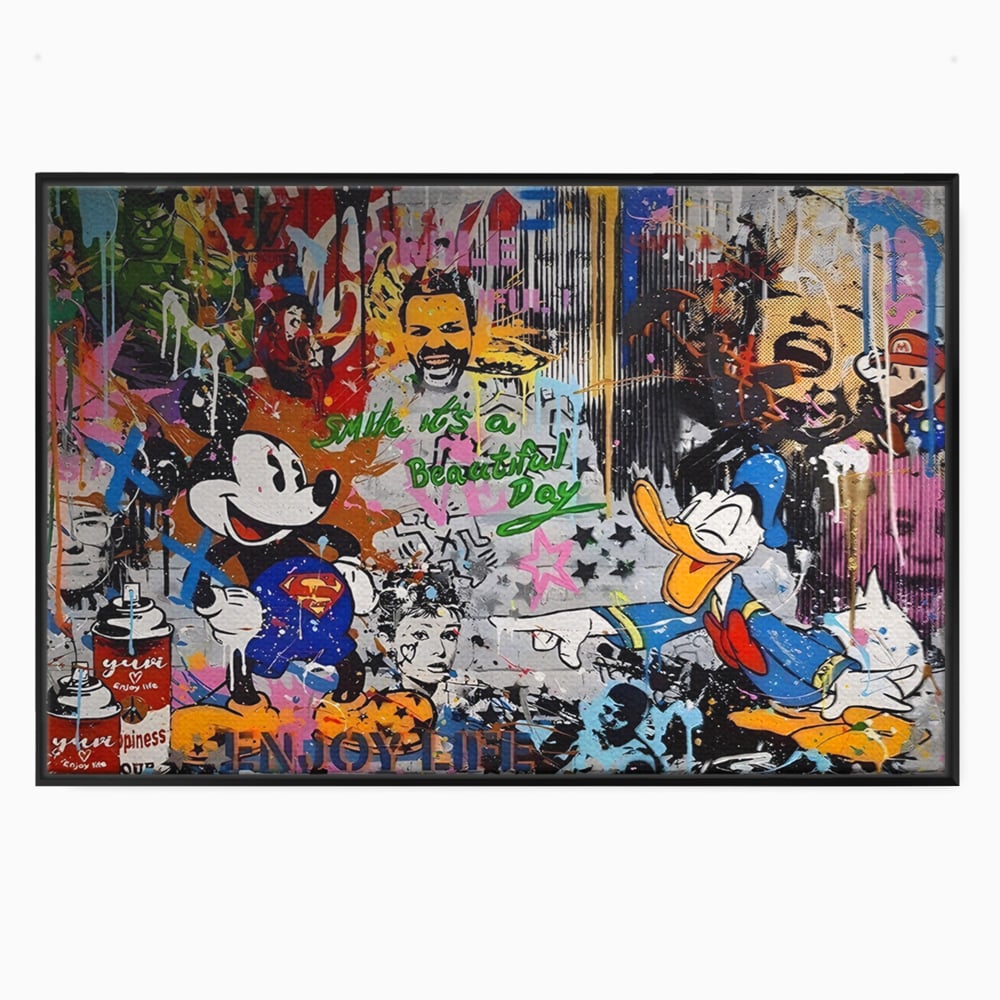 Tablou Canvas Premium LuxCanva® A1214, Smile! , Decorativ, Camera Copil, Desene Animate, Mickey Mouse, Dormitor, Culori Vibrante