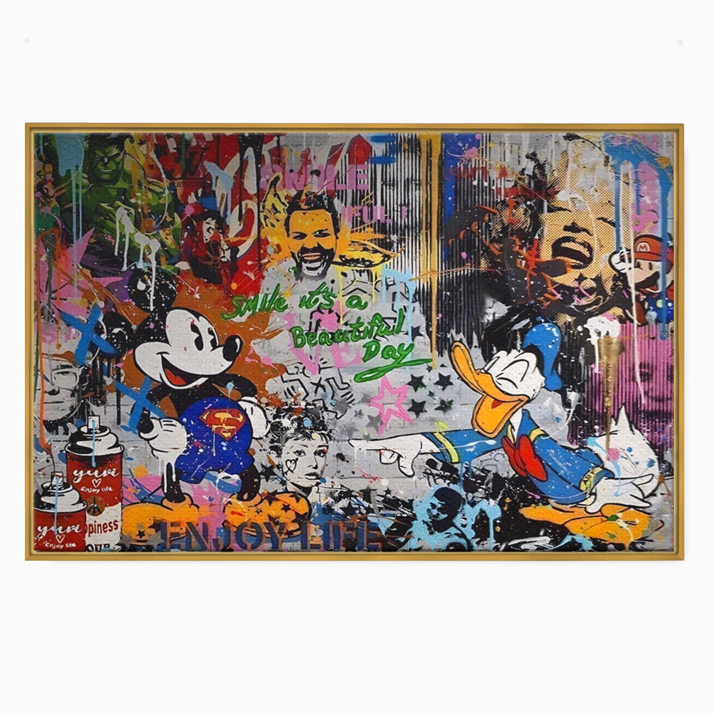 Tablou Canvas Premium LuxCanva® A1214, Smile! , Decorativ, Camera Copil, Desene Animate, Mickey Mouse, Dormitor, Culori Vibrante