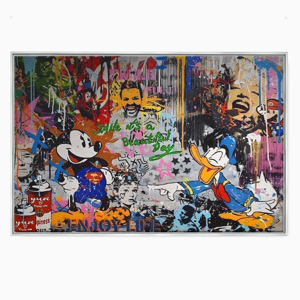 Tablou Canvas Premium LuxCanva® A1214, Smile! , Decorativ, Camera Copil, Desene Animate, Mickey Mouse, Dormitor, Culori Vibrante