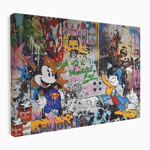 Tablou Canvas Premium LuxCanva® A1214, Smile! , Decorativ, Camera Copil, Desene Animate, Mickey Mouse, Dormitor, Culori Vibrante