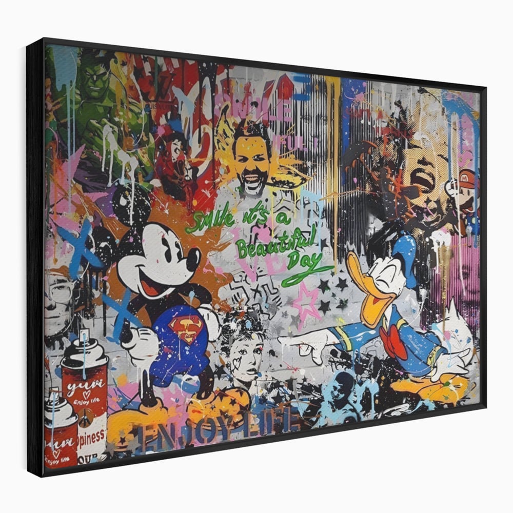 Tablou Canvas Premium LuxCanva® A1214, Smile! , Decorativ, Camera Copil, Desene Animate, Mickey Mouse, Dormitor, Culori Vibrante