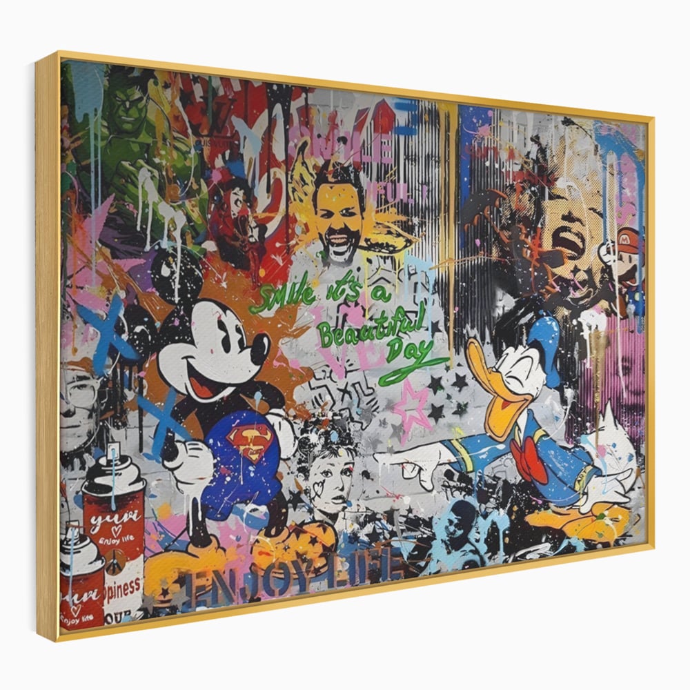 Tablou Canvas Premium LuxCanva® A1214, Smile! , Decorativ, Camera Copil, Desene Animate, Mickey Mouse, Dormitor, Culori Vibrante