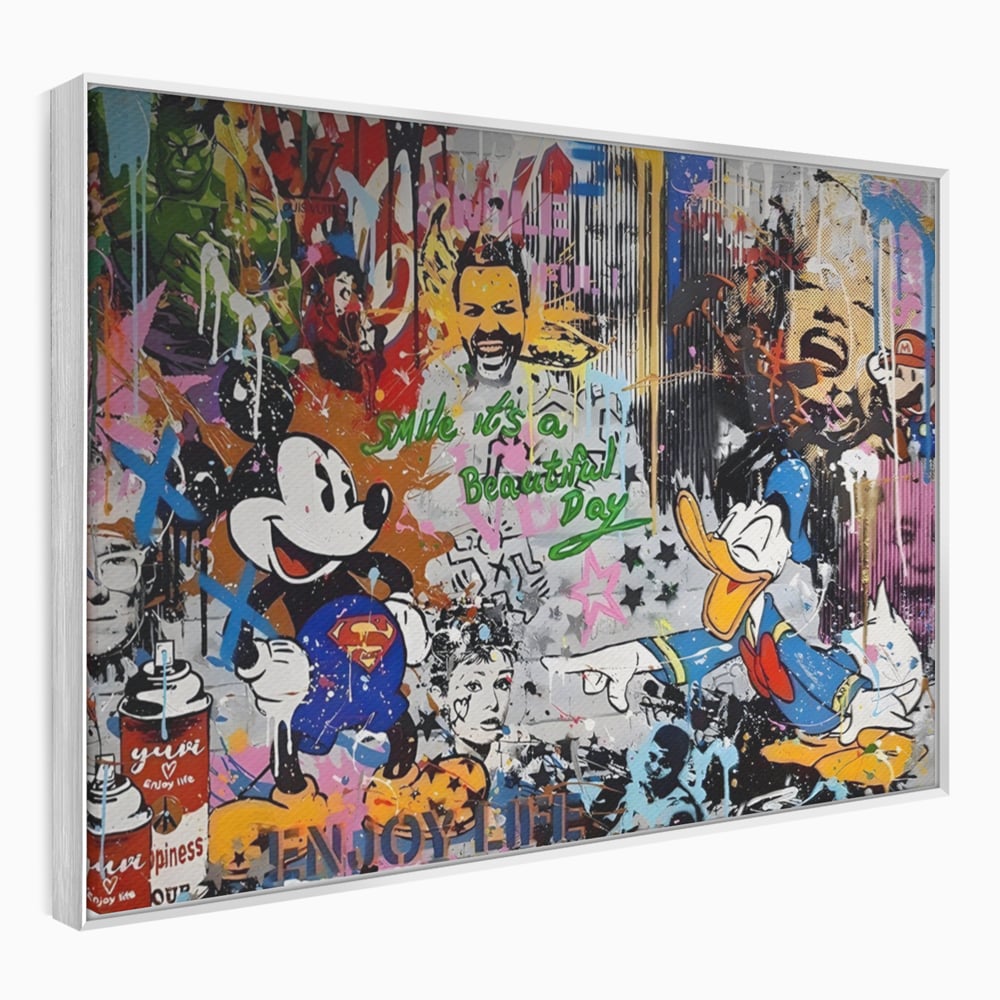 Tablou Canvas Premium LuxCanva® A1214, Smile! , Decorativ, Camera Copil, Desene Animate, Mickey Mouse, Dormitor, Culori Vibrante