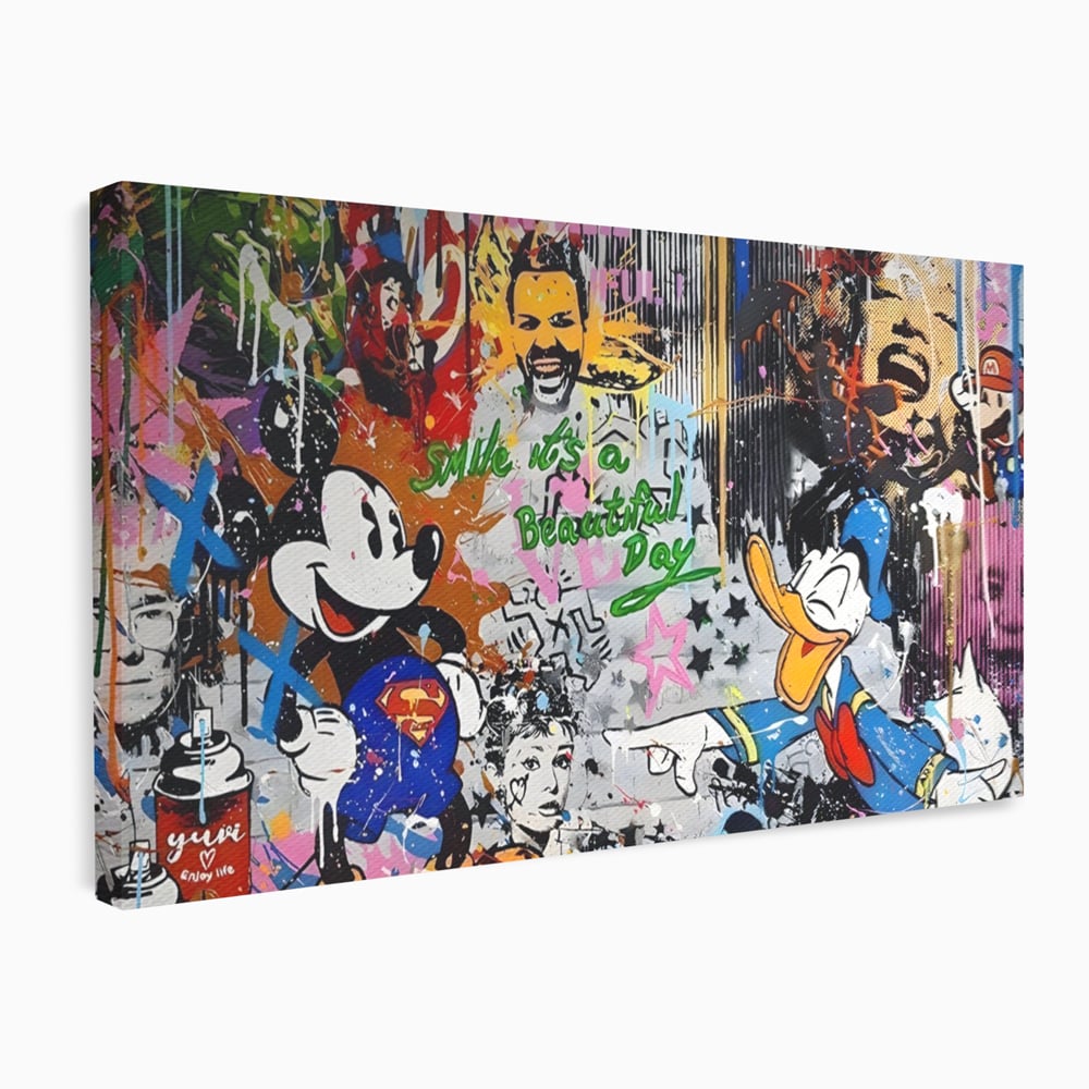 Tablou Canvas Premium LuxCanva® A1214, Smile! , Decorativ, Camera Copil, Desene Animate, Mickey Mouse, Dormitor, Culori Vibrante