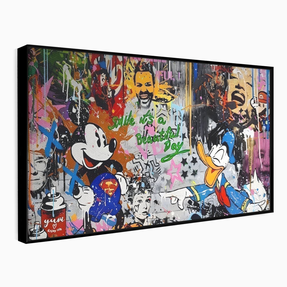 Tablou Canvas Premium LuxCanva® A1214, Smile! , Decorativ, Camera Copil, Desene Animate, Mickey Mouse, Dormitor, Culori Vibrante