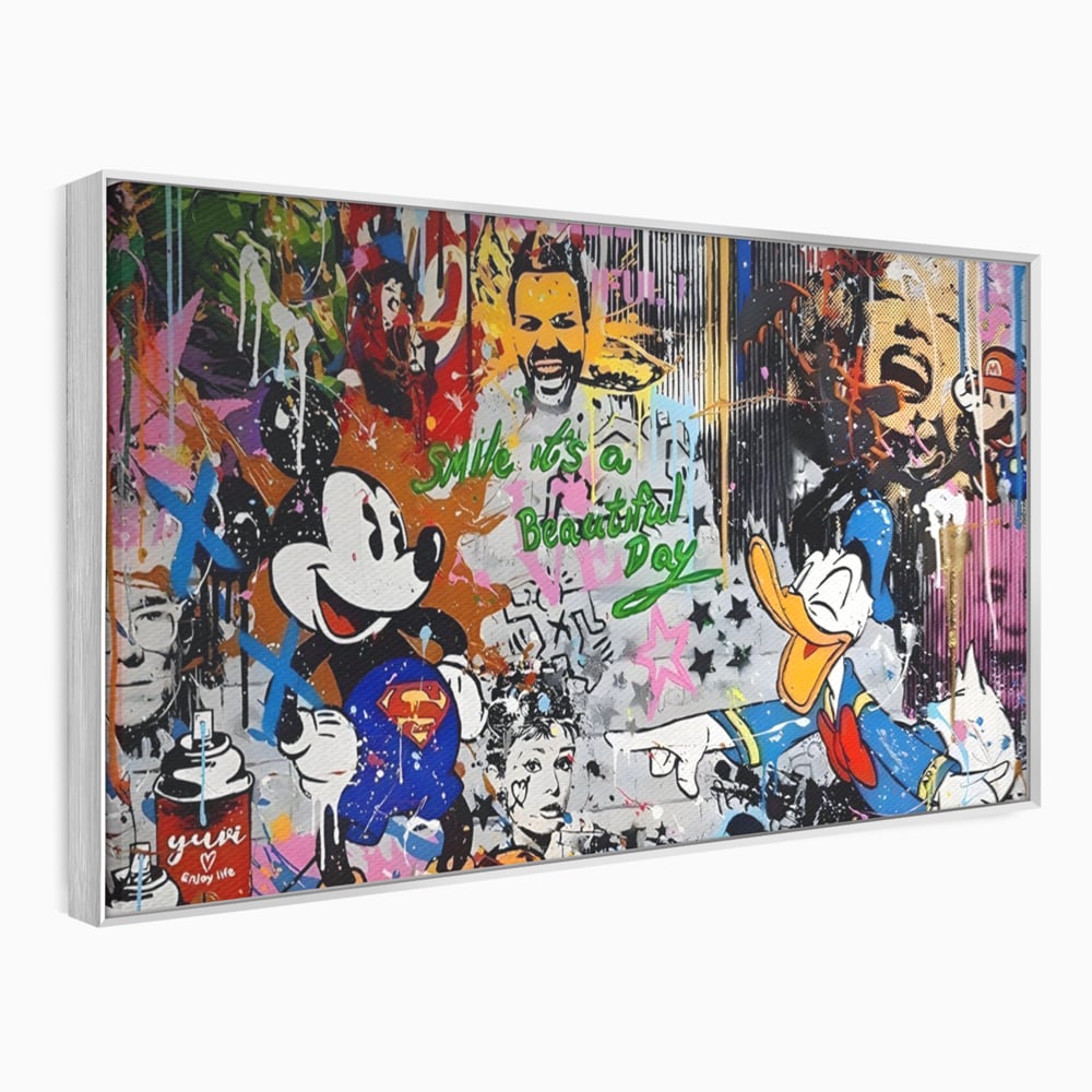 Tablou Canvas Premium LuxCanva® A1214, Smile! , Decorativ, Camera Copil, Desene Animate, Mickey Mouse, Dormitor, Culori Vibrante