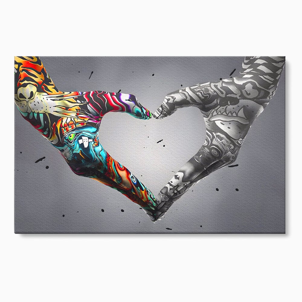 Leinwandbilder Premium LuxCanva® A1215, Herz Hände , Dekorativ, Herz, Wohnen, Liebe, Schlafzimmer, Lebendige Farben