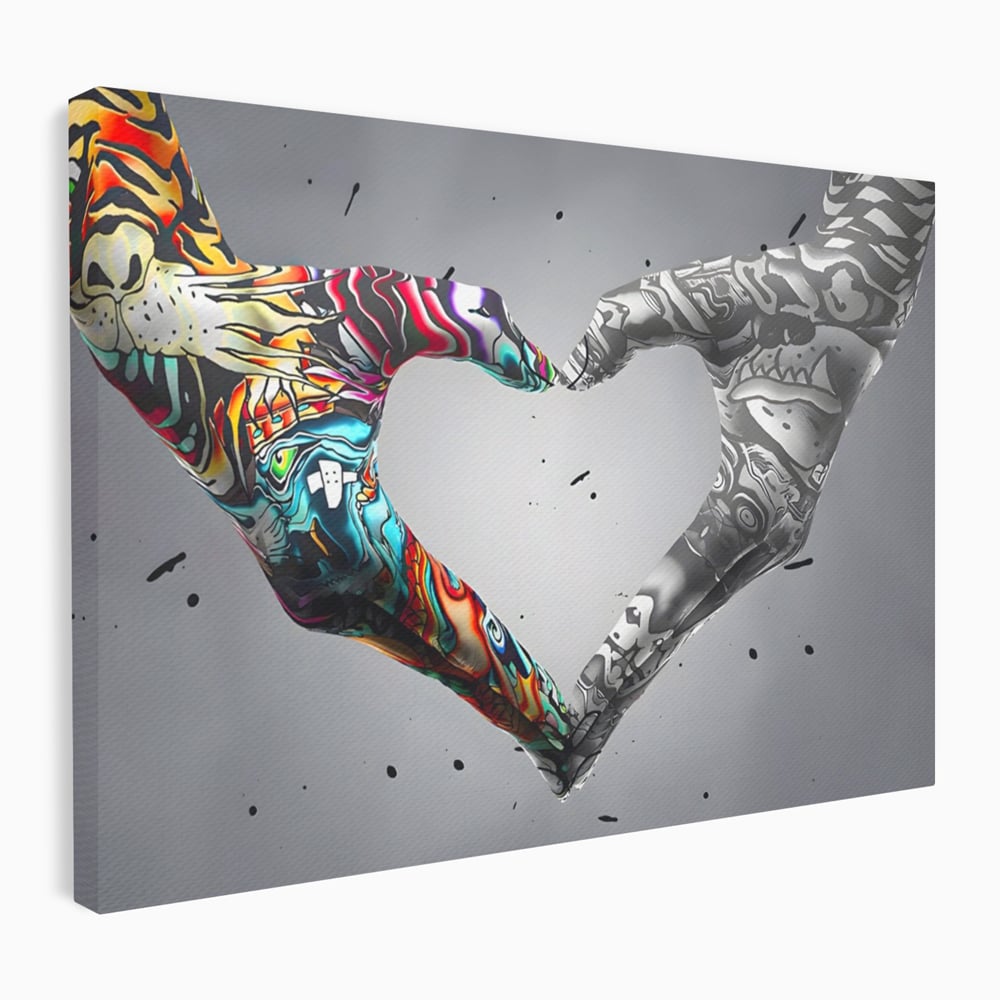 Leinwandbilder Premium LuxCanva® A1215, Herz Hände , Dekorativ, Herz, Wohnen, Liebe, Schlafzimmer, Lebendige Farben