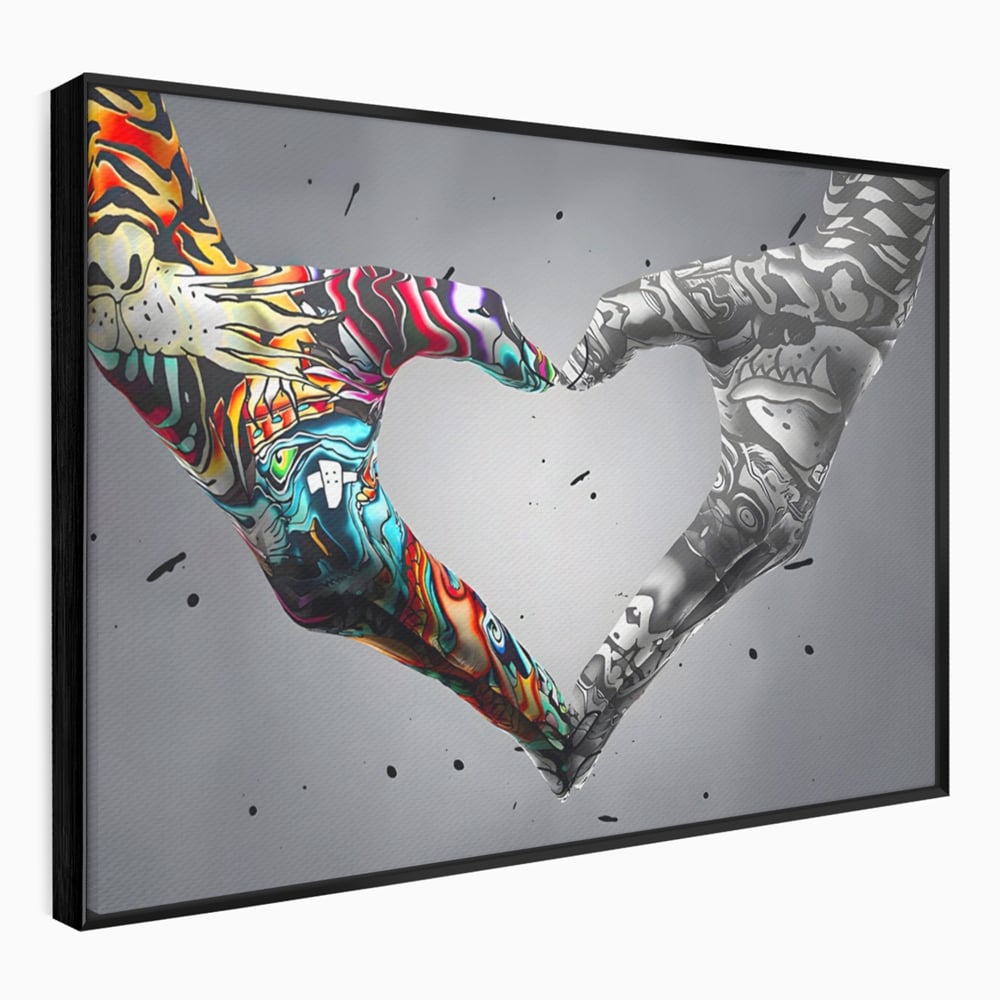 Leinwandbilder Premium LuxCanva® A1215, Herz Hände , Dekorativ, Herz, Wohnen, Liebe, Schlafzimmer, Lebendige Farben