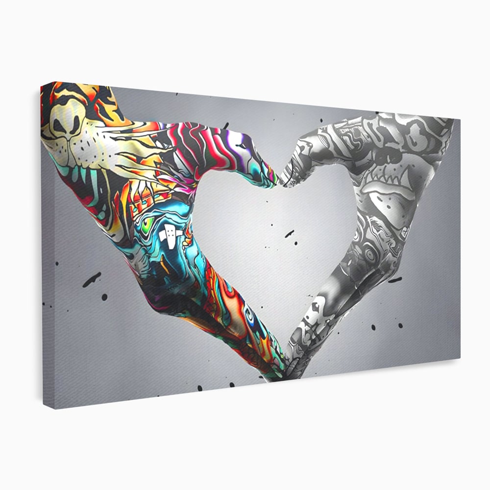 Leinwandbilder Premium LuxCanva® A1215, Herz Hände , Dekorativ, Herz, Wohnen, Liebe, Schlafzimmer, Lebendige Farben