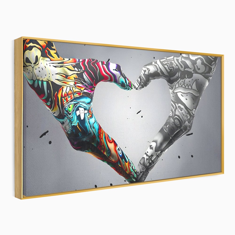 Leinwandbilder Premium LuxCanva® A1215, Herz Hände , Dekorativ, Herz, Wohnen, Liebe, Schlafzimmer, Lebendige Farben