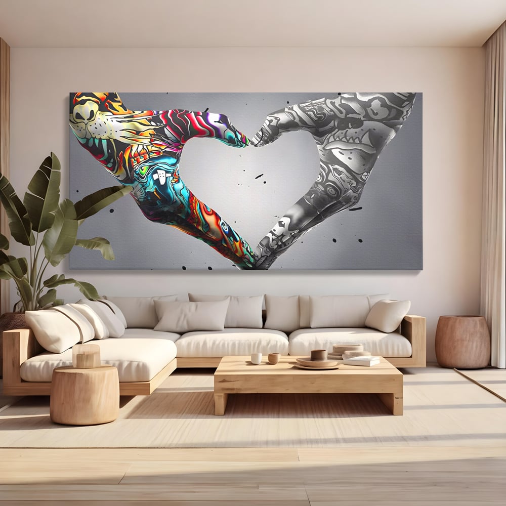 Leinwandbilder Premium LuxCanva® A1215, Herz Hände , Dekorativ, Herz, Wohnen, Liebe, Schlafzimmer, Lebendige Farben