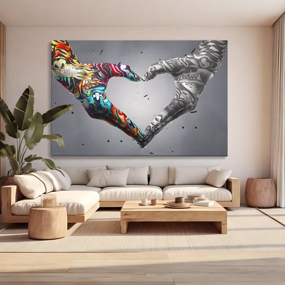 Leinwandbilder Premium LuxCanva® A1215, Herz Hände , Dekorativ, Herz, Wohnen, Liebe, Schlafzimmer, Lebendige Farben