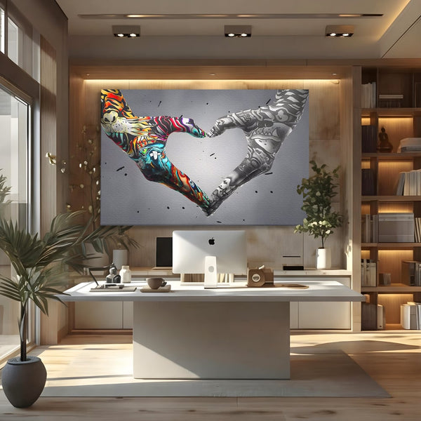 Leinwandbilder Premium LuxCanva® A1215, Herz Hände , Dekorativ, Herz, Wohnen, Liebe, Schlafzimmer, Lebendige Farben