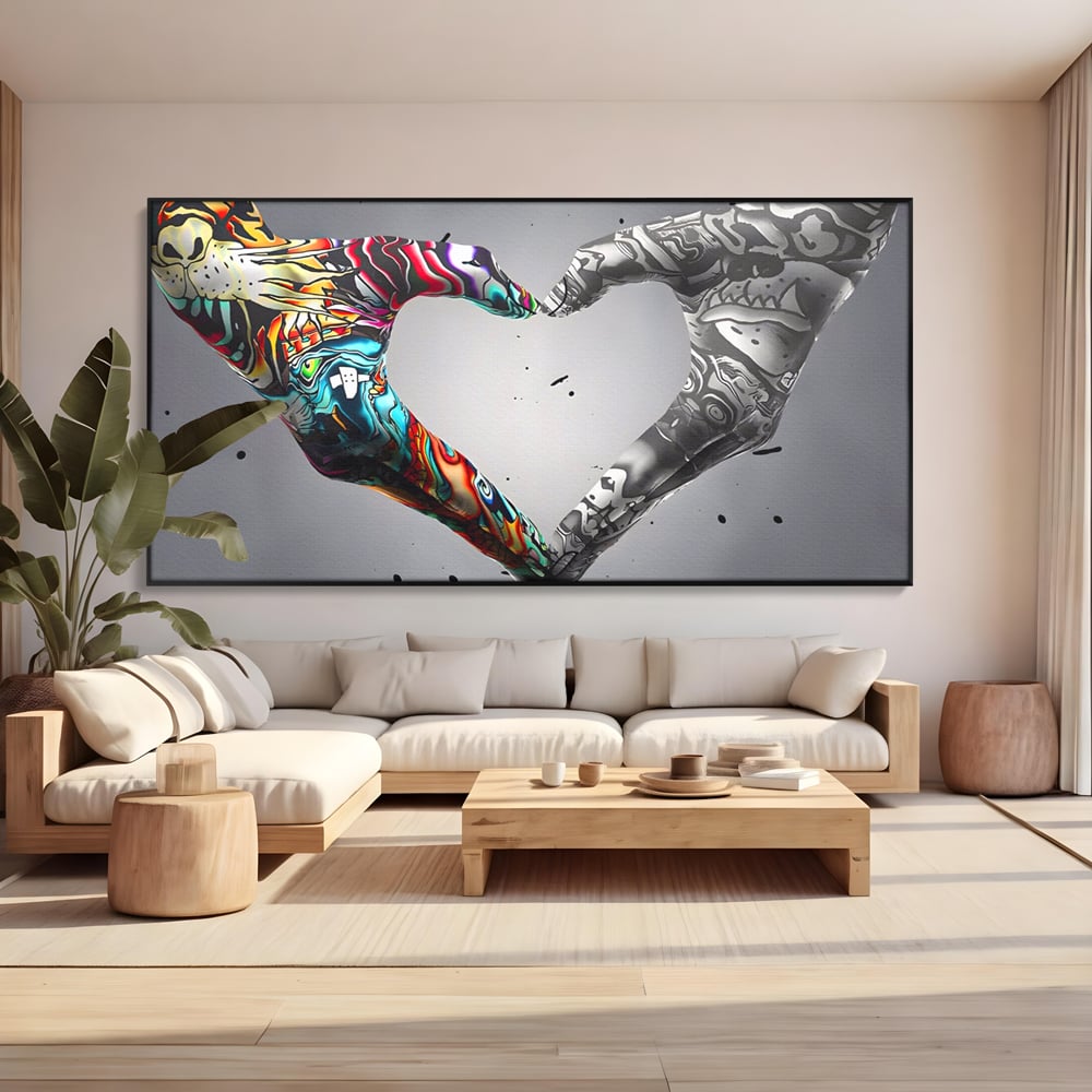 Leinwandbilder Premium LuxCanva® A1215, Herz Hände , Dekorativ, Herz, Wohnen, Liebe, Schlafzimmer, Lebendige Farben
