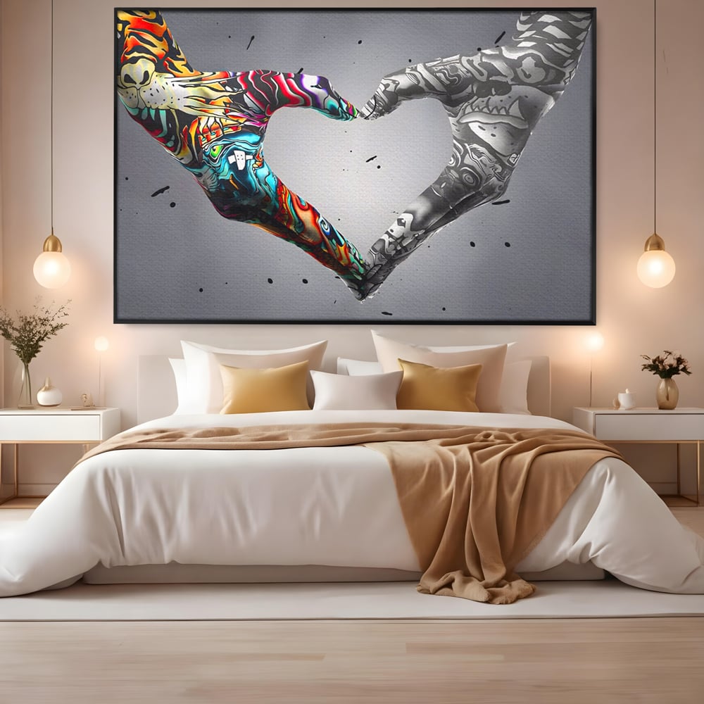Leinwandbilder Premium LuxCanva® A1215, Herz Hände , Dekorativ, Herz, Wohnen, Liebe, Schlafzimmer, Lebendige Farben