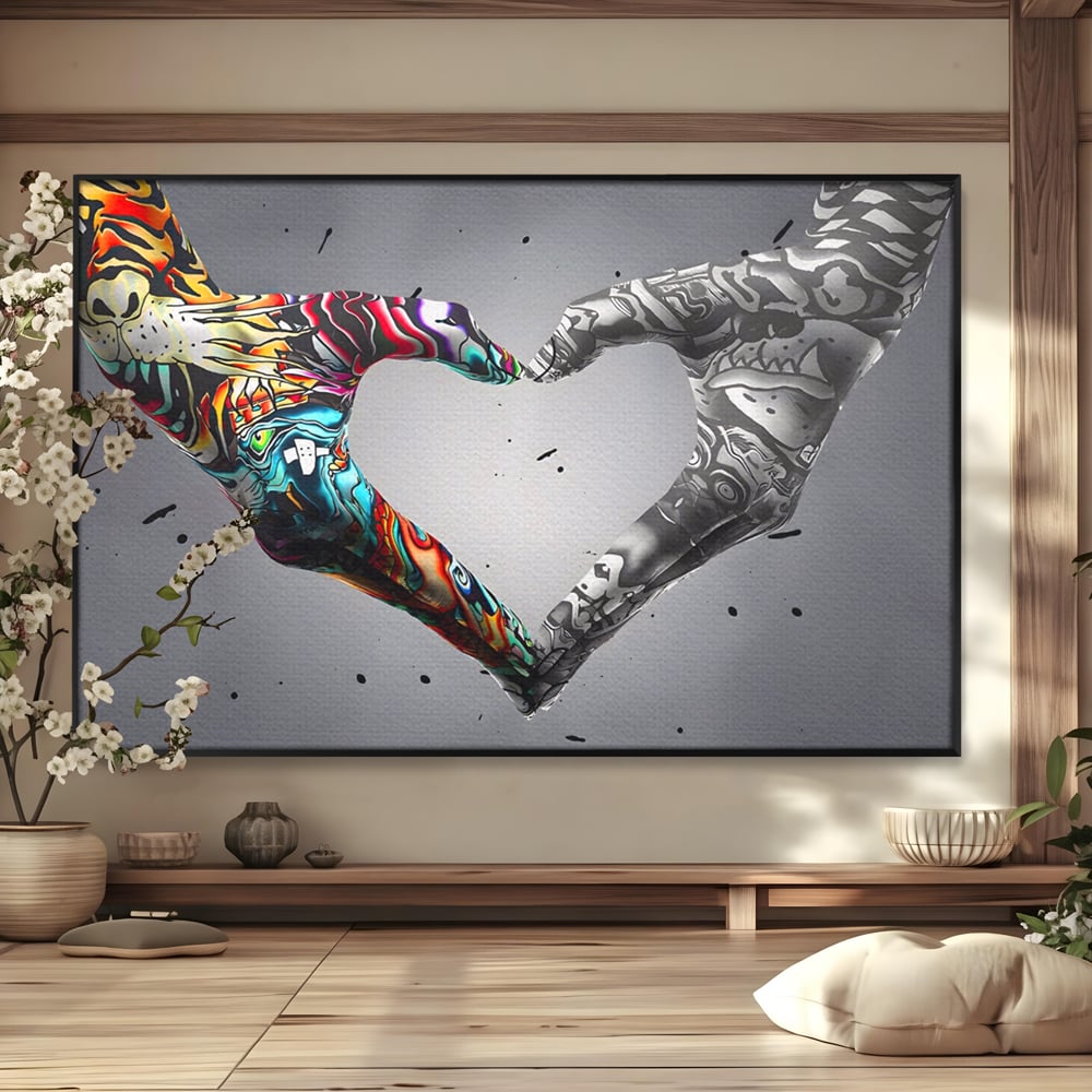 Leinwandbilder Premium LuxCanva® A1215, Herz Hände , Dekorativ, Herz, Wohnen, Liebe, Schlafzimmer, Lebendige Farben