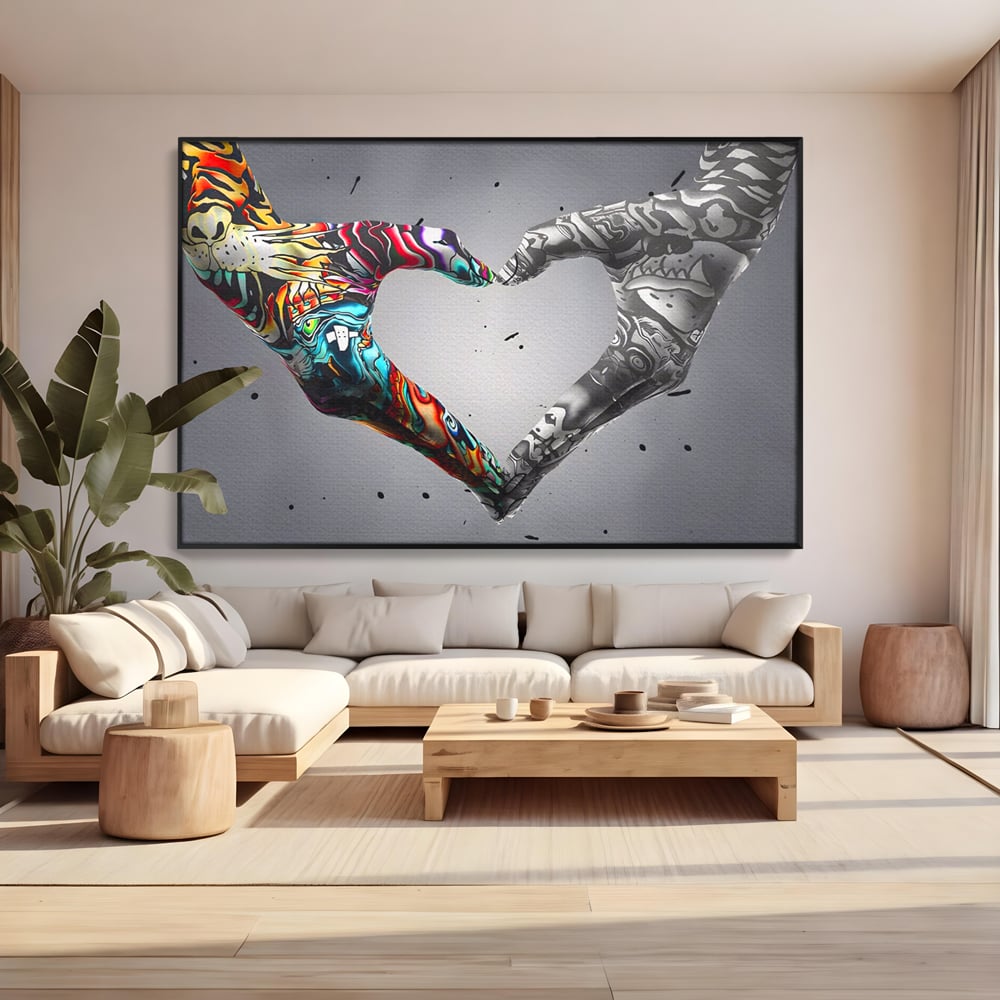Leinwandbilder Premium LuxCanva® A1215, Herz Hände , Dekorativ, Herz, Wohnen, Liebe, Schlafzimmer, Lebendige Farben