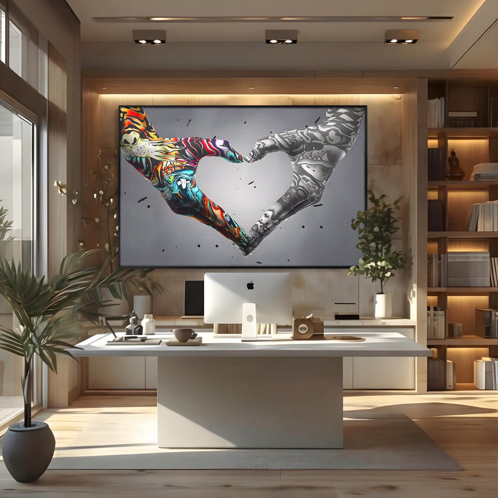 Leinwandbilder Premium LuxCanva® A1215, Herz Hände , Dekorativ, Herz, Wohnen, Liebe, Schlafzimmer, Lebendige Farben