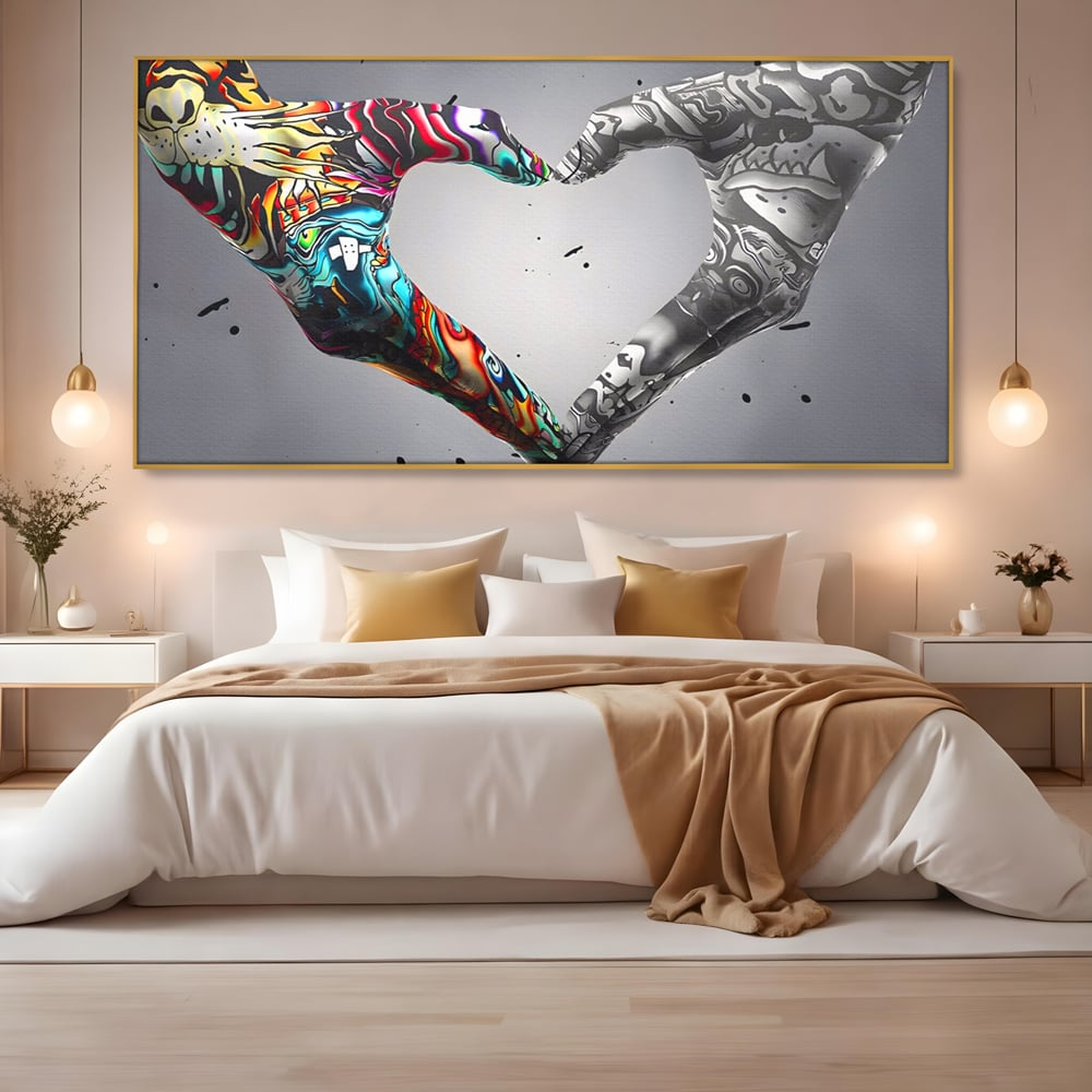 Leinwandbilder Premium LuxCanva® A1215, Herz Hände , Dekorativ, Herz, Wohnen, Liebe, Schlafzimmer, Lebendige Farben