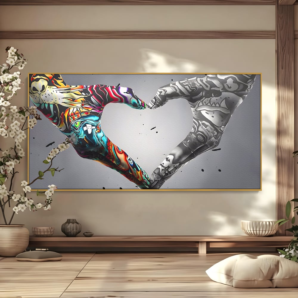 Leinwandbilder Premium LuxCanva® A1215, Herz Hände , Dekorativ, Herz, Wohnen, Liebe, Schlafzimmer, Lebendige Farben
