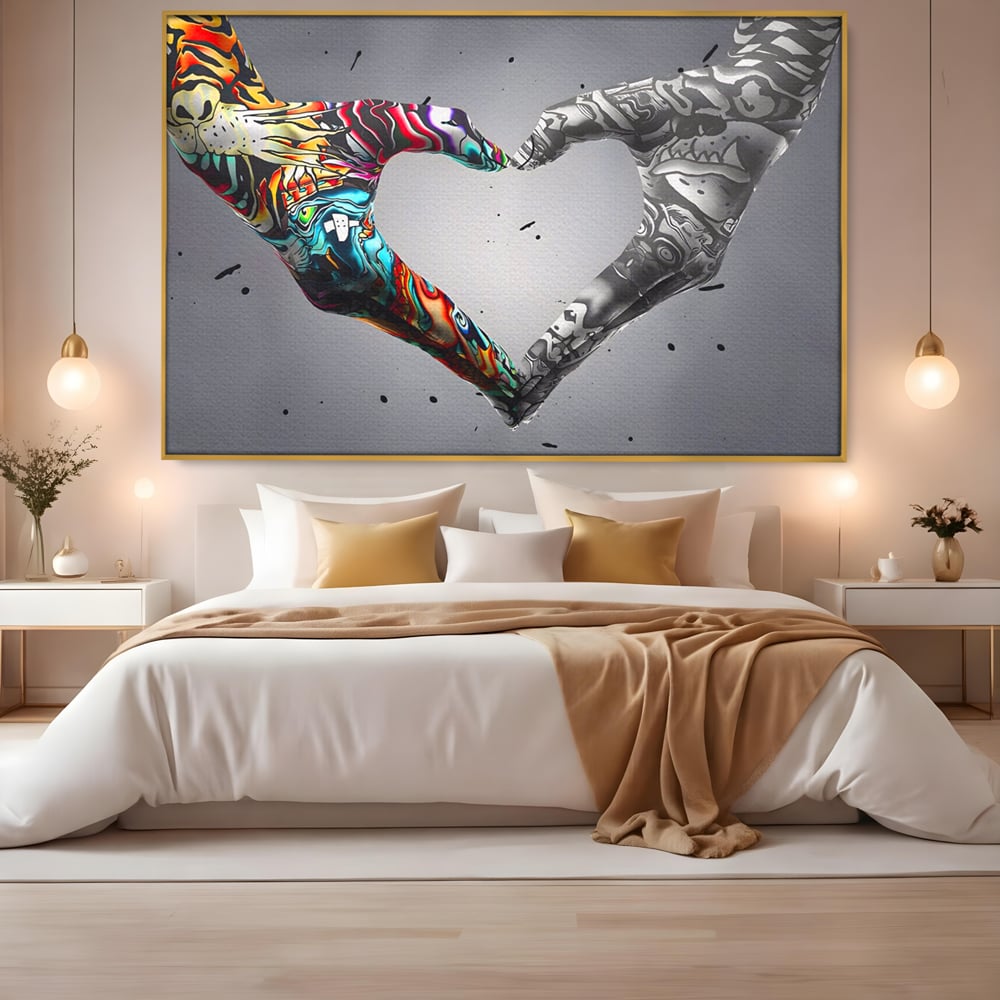 Leinwandbilder Premium LuxCanva® A1215, Herz Hände , Dekorativ, Herz, Wohnen, Liebe, Schlafzimmer, Lebendige Farben