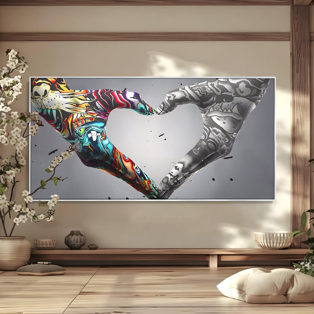 Leinwandbilder Premium LuxCanva® A1215, Herz Hände , Dekorativ, Herz, Wohnen, Liebe, Schlafzimmer, Lebendige Farben