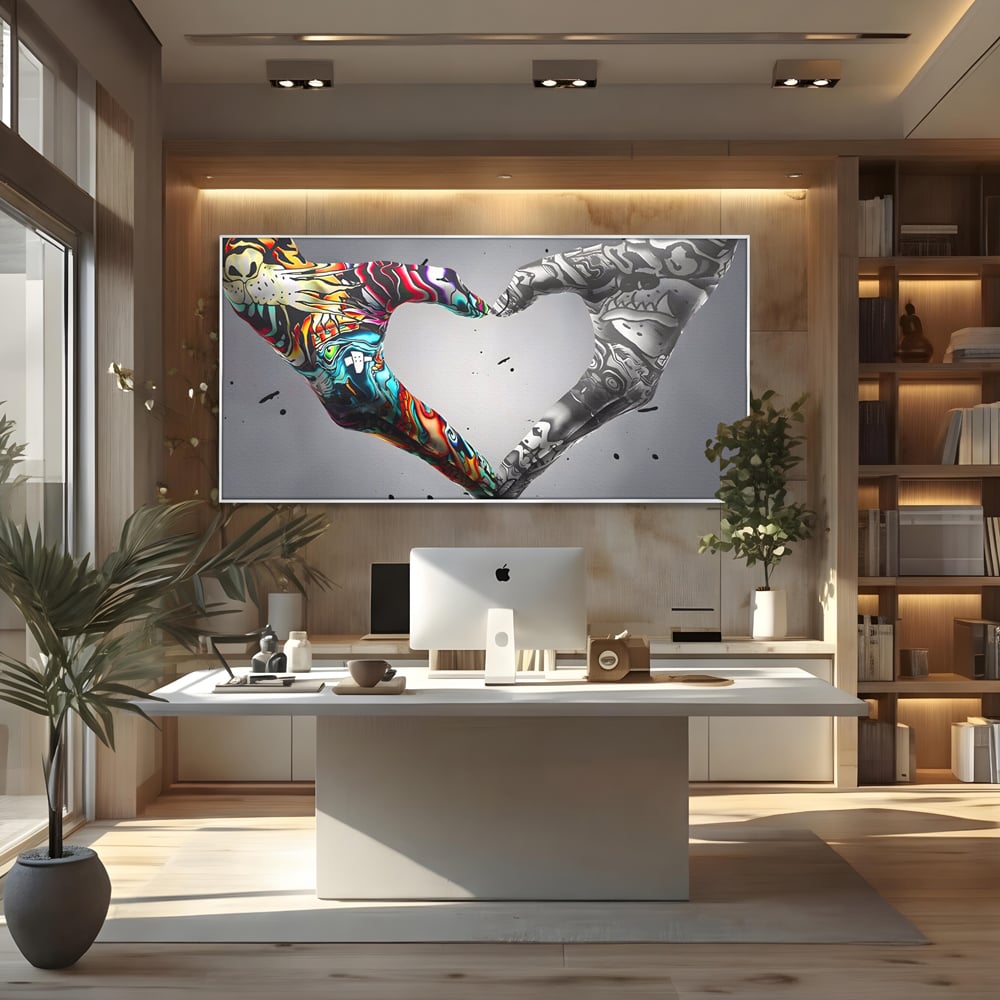 Leinwandbilder Premium LuxCanva® A1215, Herz Hände , Dekorativ, Herz, Wohnen, Liebe, Schlafzimmer, Lebendige Farben
