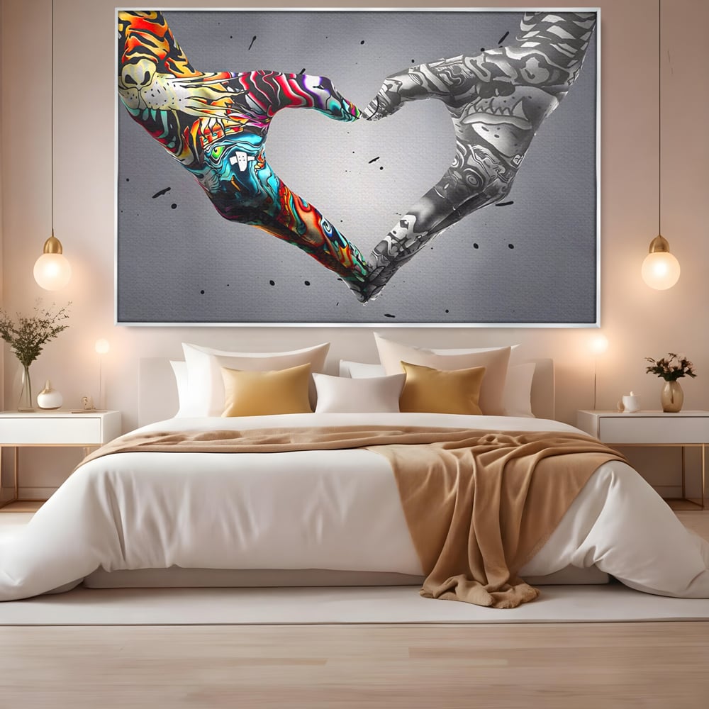 Leinwandbilder Premium LuxCanva® A1215, Herz Hände , Dekorativ, Herz, Wohnen, Liebe, Schlafzimmer, Lebendige Farben