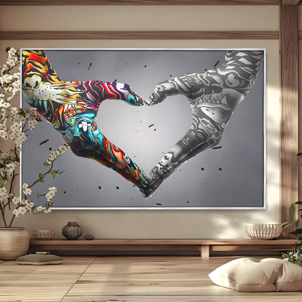 Leinwandbilder Premium LuxCanva® A1215, Herz Hände , Dekorativ, Herz, Wohnen, Liebe, Schlafzimmer, Lebendige Farben