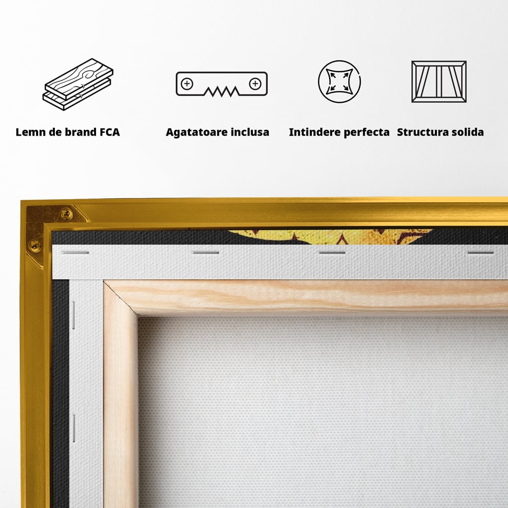 Tablou Canvas Premium, LuxCanva® A1216, Lips Vuitton, Decorativ, Dressing, Luxury Brands, Buze, Gold, Louis Vuitton, Living, Culori Vibrante