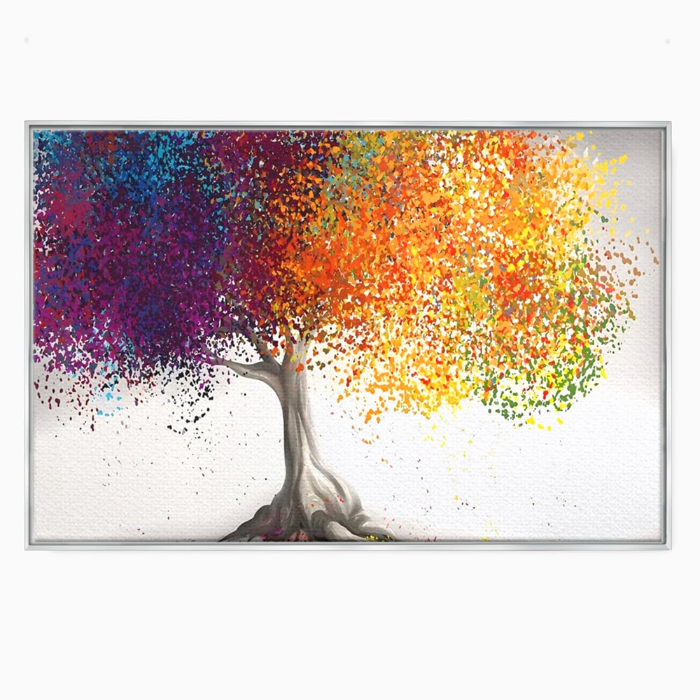 Tablou Canvas Premium LuxCanva® A1217, Copac Colorat , Decorativ, Dressing, Pom, Multicolor, Arbore, Living, Culori Vibrante